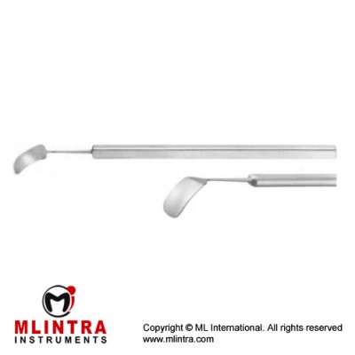 Helveston Tissue Retractor Thin Curved Blade Stainless Steel, 12.5 cm - 5" Blade Width 7 mm